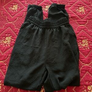 Women Black Elastic Waist Pants